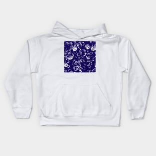 Blue Batik Bubble Waves Kids Hoodie